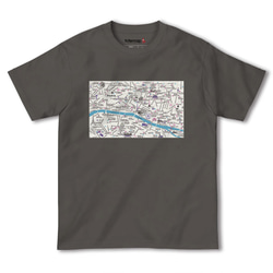 map-T パリ（フランス）地図 半袖Tシャツ 7枚目の画像