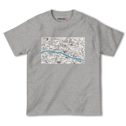 map-T パリ（フランス）地図 半袖Tシャツ 4枚目の画像