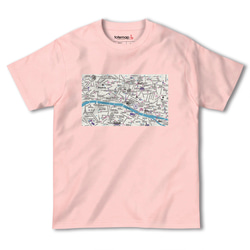 map-T パリ（フランス）地図 半袖Tシャツ 6枚目の画像