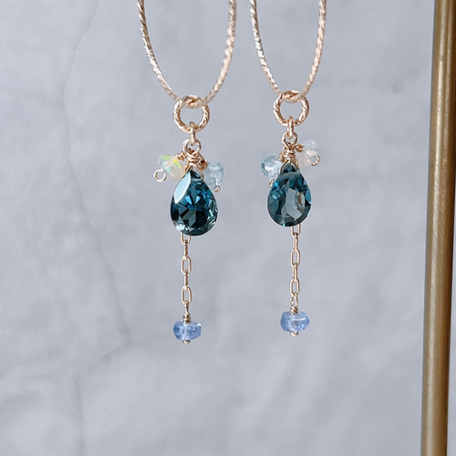 prier-】14KGF ロンドンブルートパーズ 深海のゆらめき 天然石