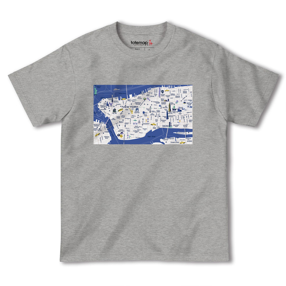 map-T ニューヨーク（アメリカ）地図 半袖Tシャツ 4枚目の画像