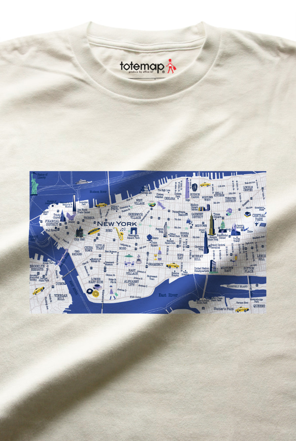 map-T ニューヨーク（アメリカ）地図 半袖Tシャツ 9枚目の画像