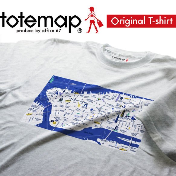 map-T ニューヨーク（アメリカ）地図 半袖Tシャツ 8枚目の画像