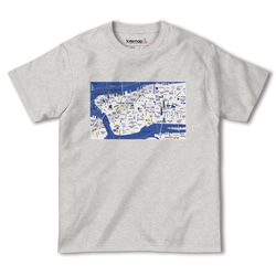 map-T ニューヨーク（アメリカ）地図 半袖Tシャツ 3枚目の画像