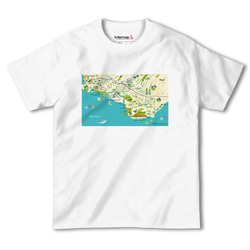 map-T ホノルル（ハワイ）地図 半袖Tシャツ 2枚目の画像