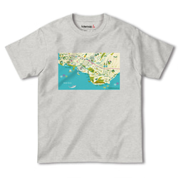 map-T ホノルル（ハワイ）地図 半袖Tシャツ 3枚目の画像