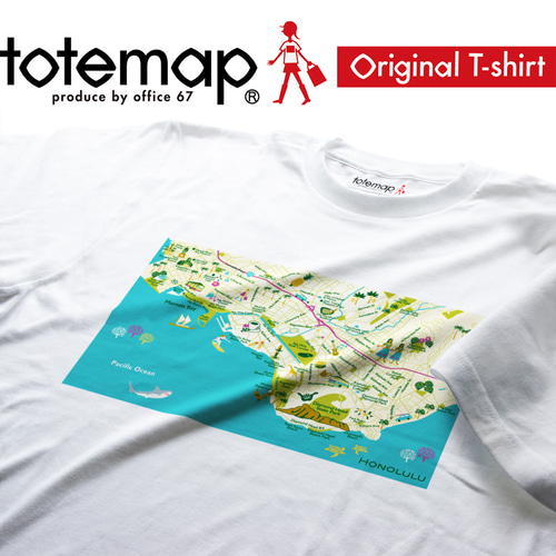 map-T ホノルル（ハワイ）地図 半袖Tシャツ Tシャツ totemap 通販