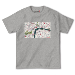 map-T ロンドン2（イギリス）地図 半袖Tシャツ 4枚目の画像