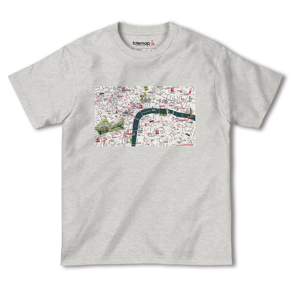 map-T ロンドン2（イギリス）地図 半袖Tシャツ 3枚目の画像