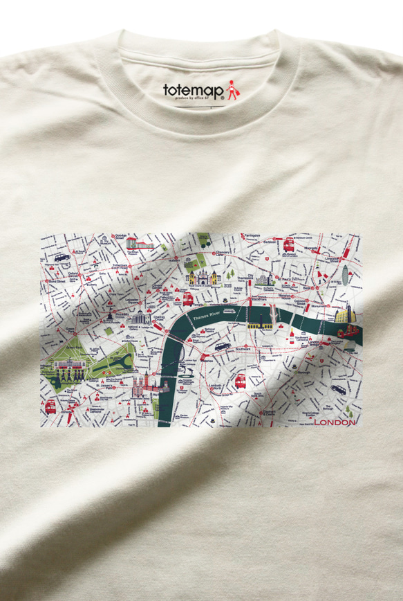 map-T ロンドン2（イギリス）地図 半袖Tシャツ 9枚目の画像