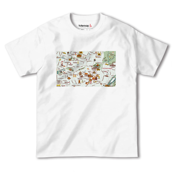 map-T ミュンヘン（ドイツ）地図 半袖Tシャツ 2枚目の画像