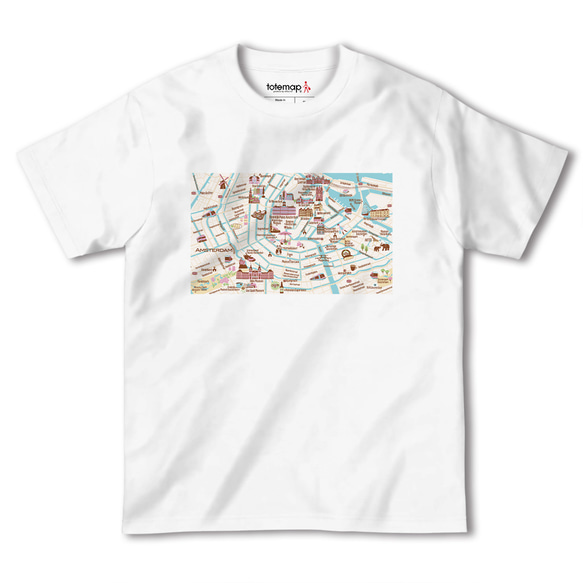 map-T アムステルダム（オランダ）地図 半袖Tシャツ 2枚目の画像