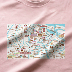 map-T アムステルダム（オランダ）地図 半袖Tシャツ 9枚目の画像