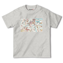 map-T アムステルダム（オランダ）地図 半袖Tシャツ 3枚目の画像