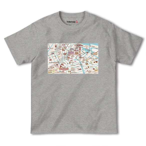 map-T アムステルダム（オランダ）地図 半袖Tシャツ 4枚目の画像