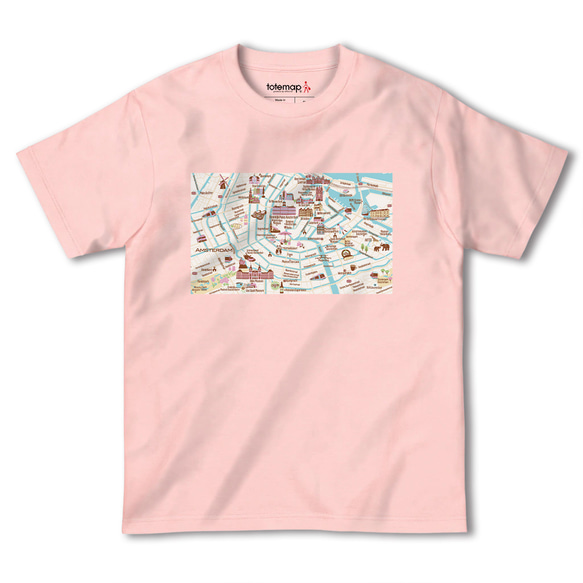 map-T アムステルダム（オランダ）地図 半袖Tシャツ 6枚目の画像