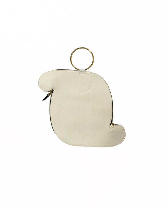 wmg. Thick felt clutch bag / white 2枚目の画像