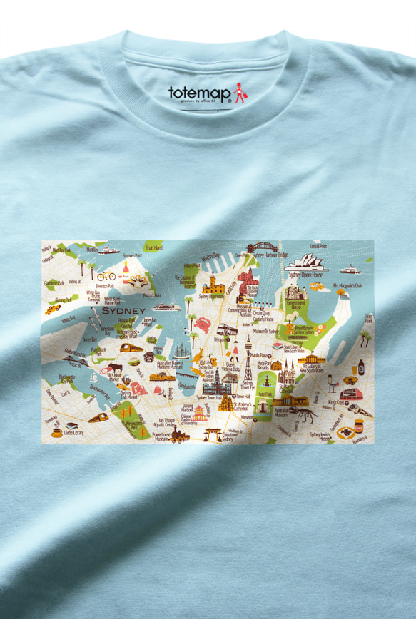 map-T シドニー（オーストラリア）地図 半袖Tシャツ 10枚目の画像