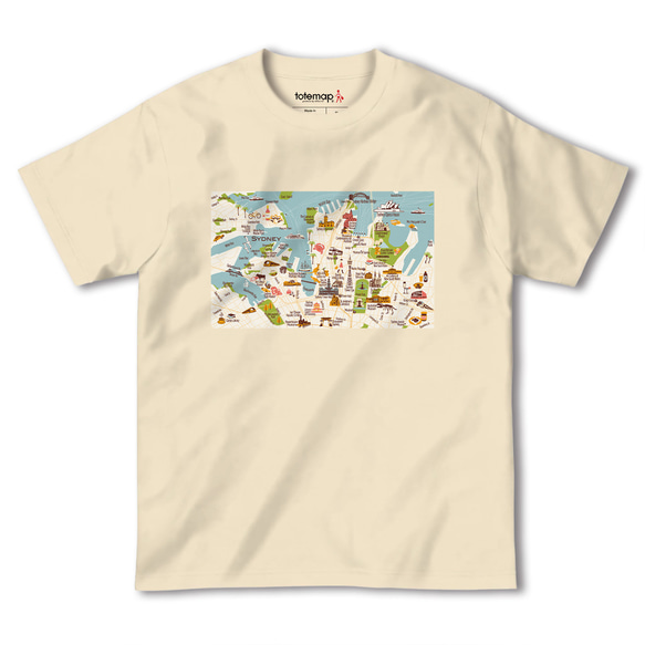 map-T シドニー（オーストラリア）地図 半袖Tシャツ 6枚目の画像