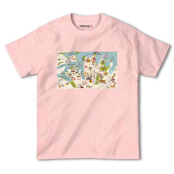 map-T シドニー（オーストラリア）地図 半袖Tシャツ 7枚目の画像