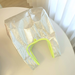 SML/パリッと華やかなタイベックシルバーのエコバッグ／マチ広たっぷり撥水素材デュポン社製タイベック✨ 3枚目の画像