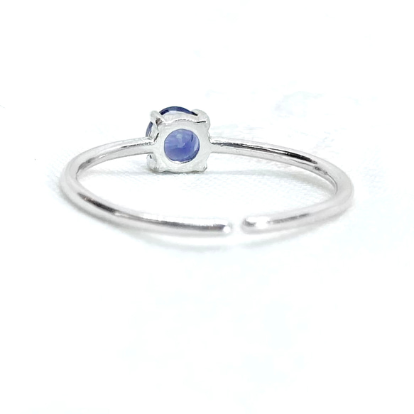 sv925 アイオライト シルバー 指輪 フリーサイズ プチ 菫色 青紫 3月誕生石 紺色 ネイビー 宝石 ジュエリー 6枚目の画像