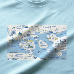 map-T ストックホルム（スエーデン）地図 半袖Tシャツ 9枚目の画像