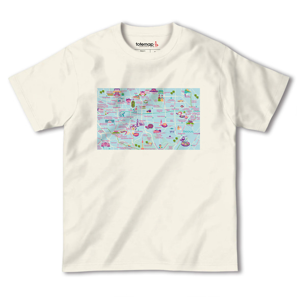 map-T ソウル（韓国）地図 半袖Tシャツ 4枚目の画像