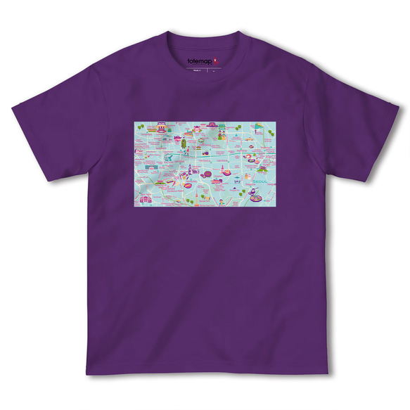 map-T ソウル（韓国）地図 半袖Tシャツ 8枚目の画像