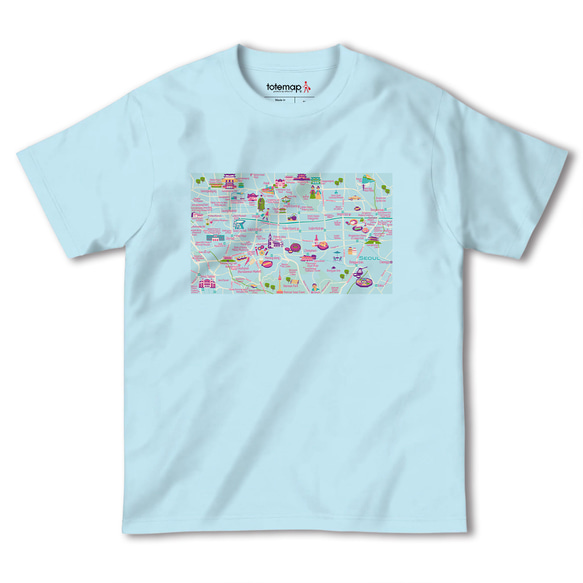 map-T ソウル（韓国）地図 半袖Tシャツ 7枚目の画像