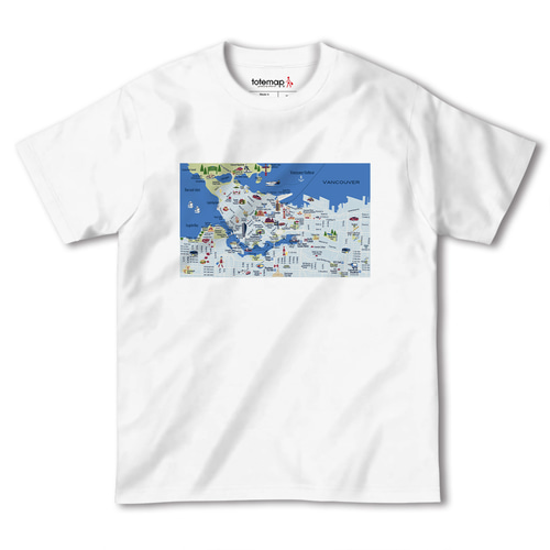 map-T バンクーバー（カナダ）地図 半袖Tシャツ Tシャツ totemap 通販 