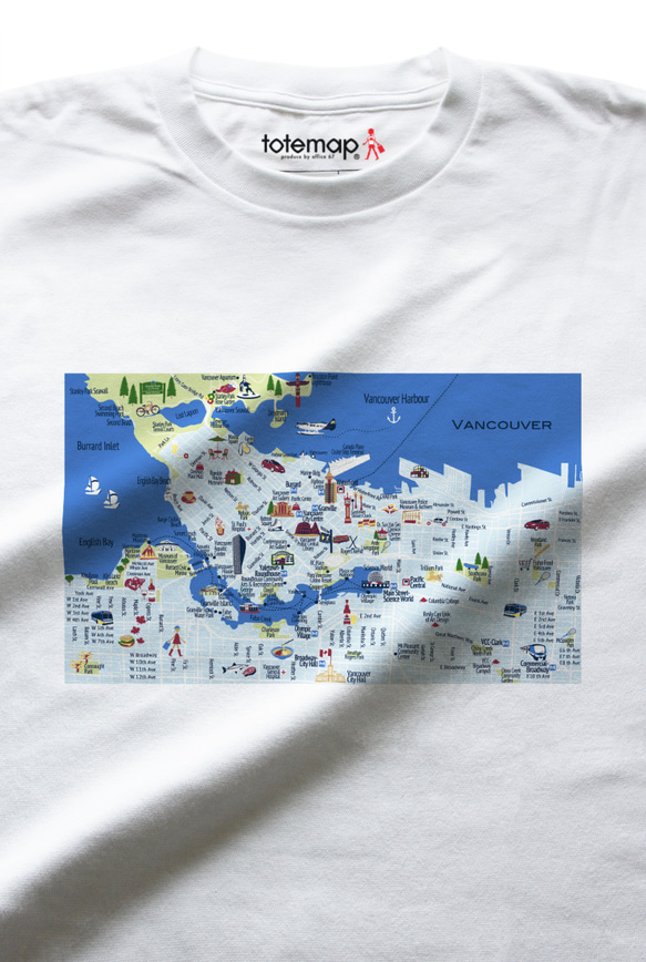 map-T バンクーバー（カナダ）地図 半袖Tシャツ 10枚目の画像