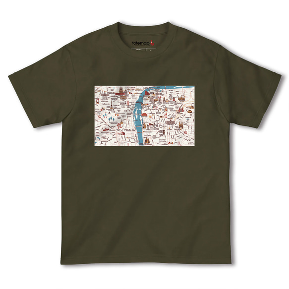 map-T プラハ（チェコ）地図 半袖Tシャツ 8枚目の画像