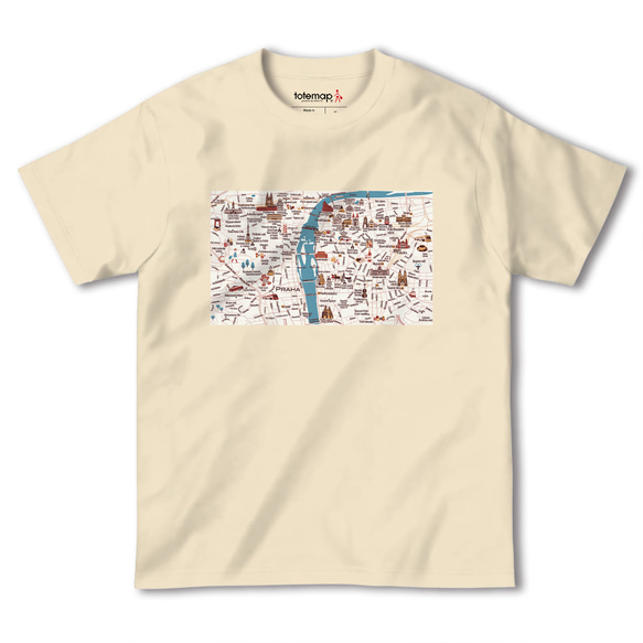 map-T プラハ（チェコ）地図 半袖Tシャツ 6枚目の画像