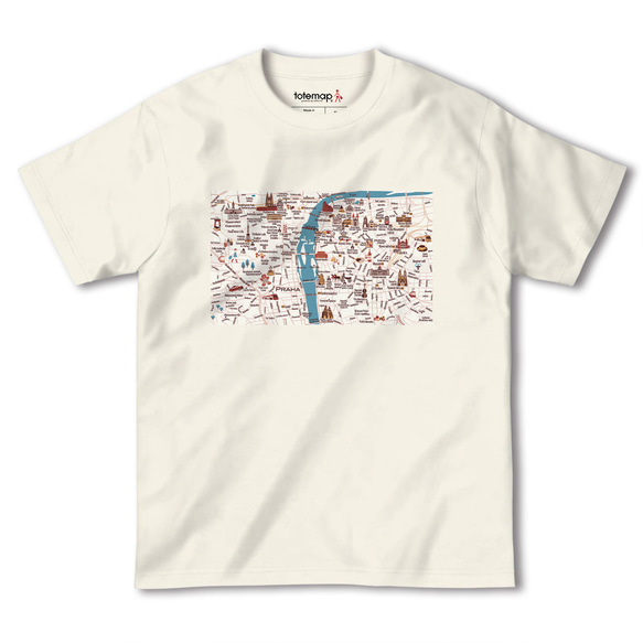 map-T プラハ（チェコ）地図 半袖Tシャツ 5枚目の画像