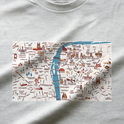 map-T プラハ（チェコ）地図 半袖Tシャツ 10枚目の画像