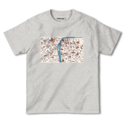 map-T プラハ（チェコ）地図 半袖Tシャツ 3枚目の画像