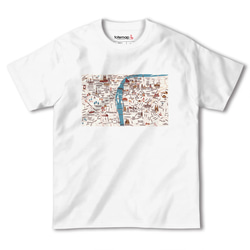 map-T プラハ（チェコ）地図 半袖Tシャツ 2枚目の画像