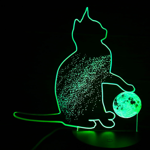 ☆猫と星空と月 光る16色 LEDルームライト リモコン フロアライト 11枚目の画像