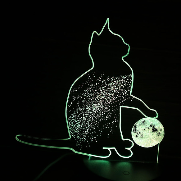 ☆猫と星空と月 光る16色 LEDルームライト リモコン フロアライト 18枚目の画像