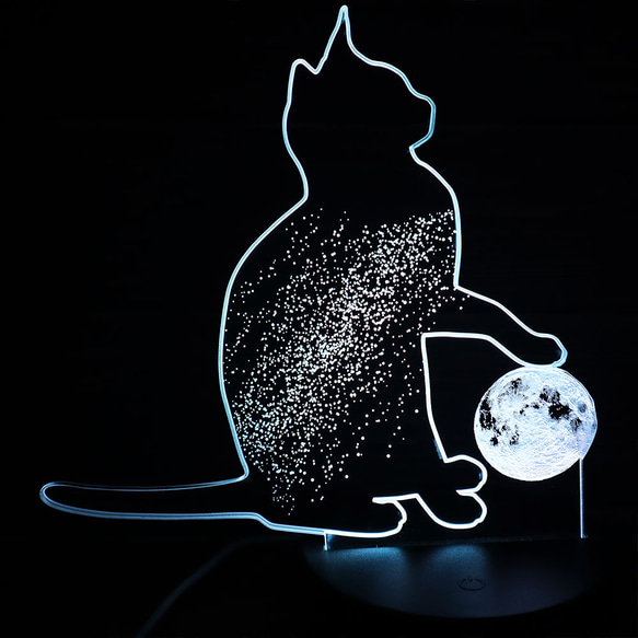 ☆猫と星空と月 光る16色 LEDルームライト リモコン フロアライト 6枚目の画像