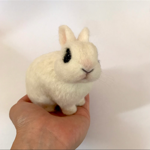 羊毛フェルト うさぎ ネザーランド・ドワーフ ハンドメイド ぽぽ うさぎ 羊毛フェルト ドワーフホト ミニうさぎ ネザーランド