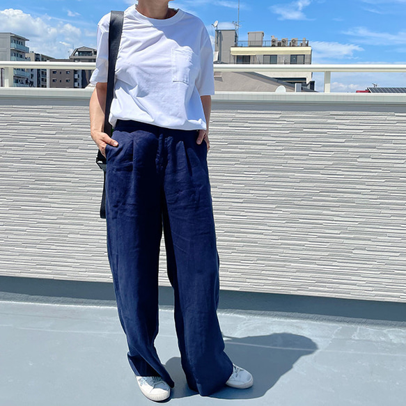 【再販】冷感シルク混ビッグシルエットボーイフレンドTシャツカットソー（白/黒）22007 9枚目の画像