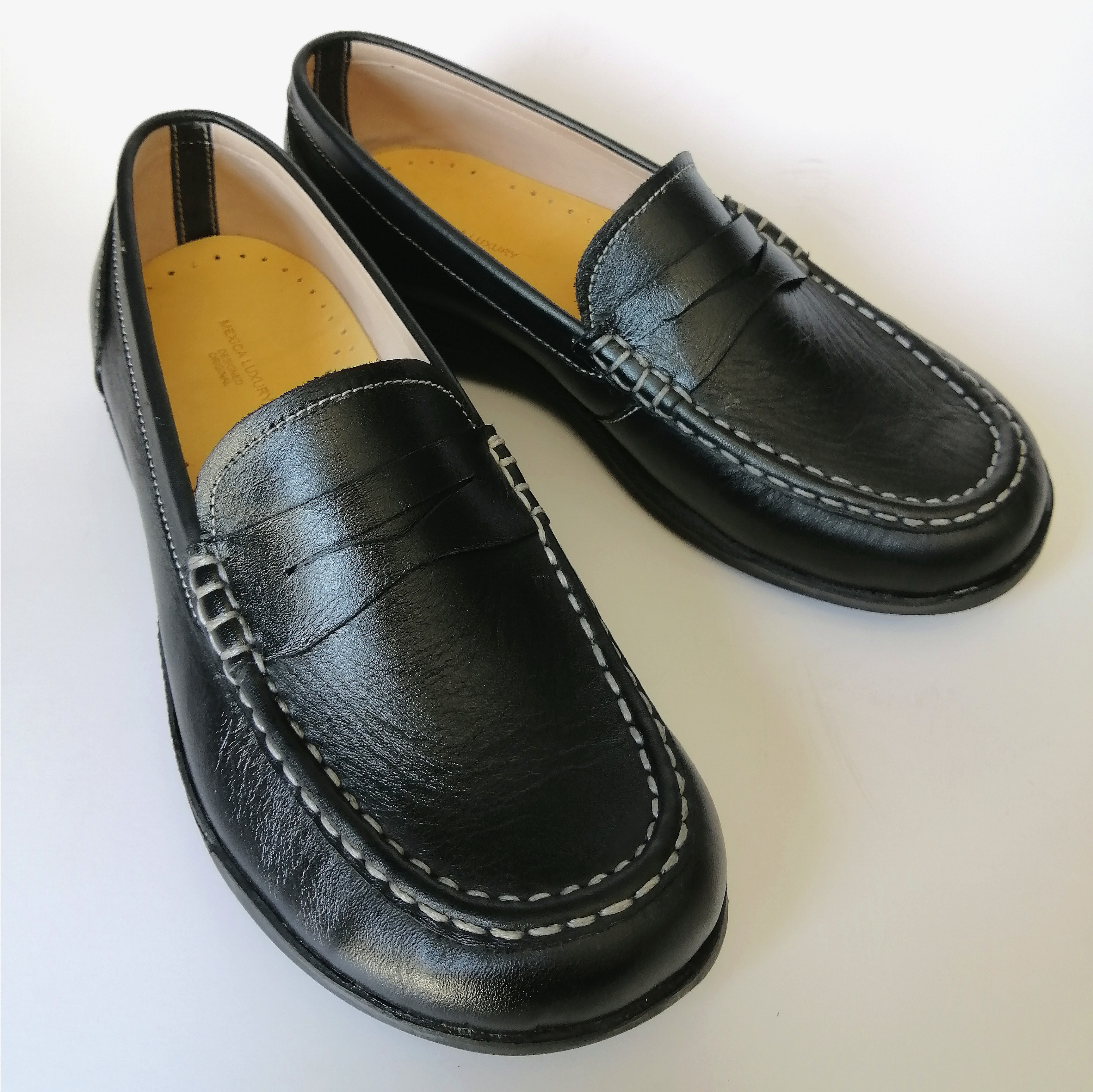 ★本革★厚底★弾力ソール採用★大人かわいい★丸型ローファー★23-25.5cm★★軽く履きやすい★外反母趾★色変更無料