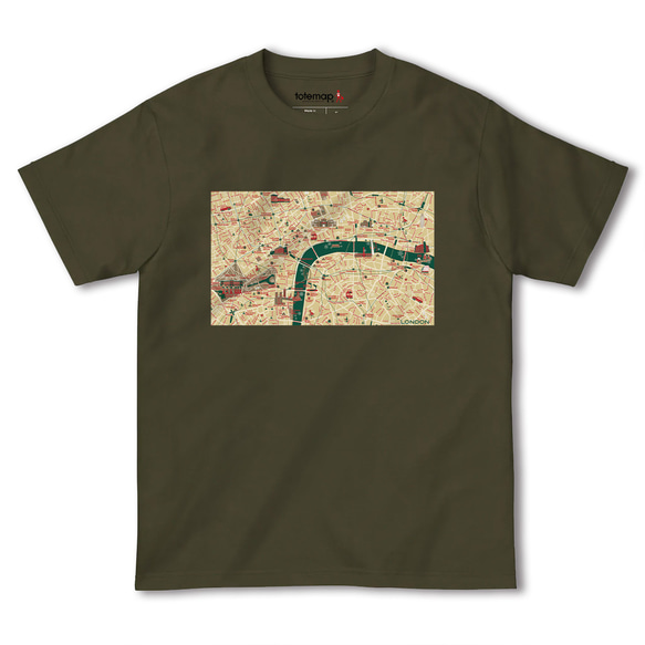 map-T ロンドン1（イギリス）地図 半袖Tシャツ 6枚目の画像