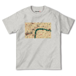 map-T ロンドン1（イギリス）地図 半袖Tシャツ 3枚目の画像