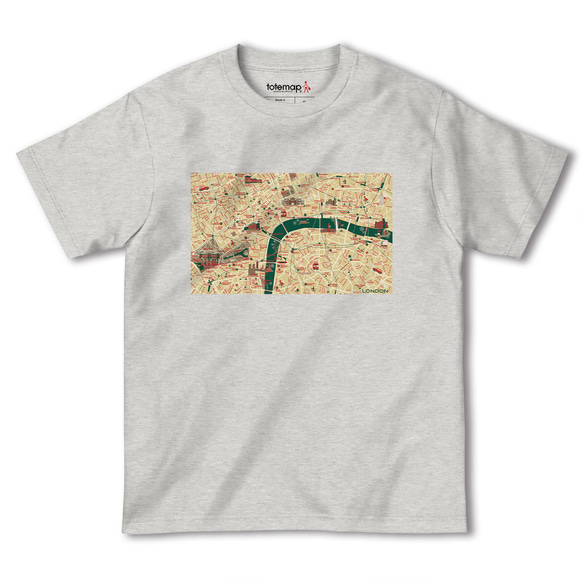 map-T ロンドン1（イギリス）地図 半袖Tシャツ 3枚目の画像