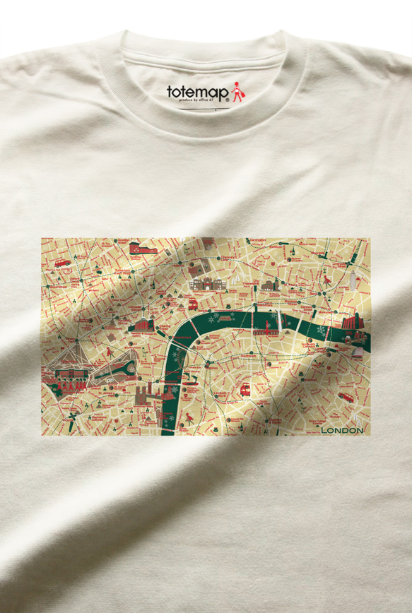 map-T ロンドン1（イギリス）地図 半袖Tシャツ 8枚目の画像