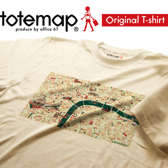 map-T ロンドン1（イギリス）地図 半袖Tシャツ 7枚目の画像
