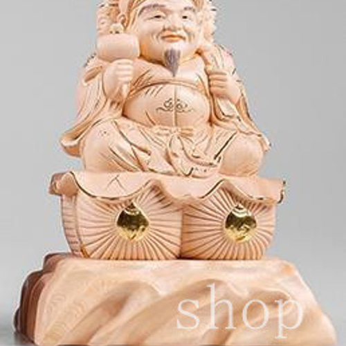 MD523『大黒天』仏教美術 ヒノキ製高級木彫り細密彫刻・木彫仏像